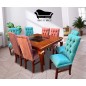 Comedor de 8 sillas Capitones Colores Cuadrado Normando Tablon Macizo Comedor de 8 sillas Capitones Colores Cuadrado Normando Tablon Macizo