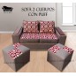 Living Sofa 2 cuerpos con puff