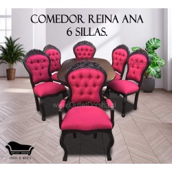 Comedor Ovalado Extensible 4 sillas y 2 Comensales Artesano Madera Tablon