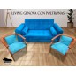 Juego De Living Sofa Genova Con Poltronas Herradura De Madera