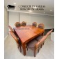 Comedor Tablero de 8 Sillas Reina Ana Artesano Tablon Solido