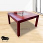 Comedor Cuadrado 8 sillas Capitones 1 Vidrio Central Trilach Madera Tablon Rojo grises