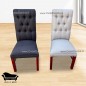 Comedor Cuadrado 8 sillas Capitones 1 Vidrio Central Trilach Madera Tablon Rojo grises