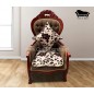 Juego de Living Sofa Normando 3 Cuerpos Imperial Con Presidenciales Premium Madera Roja Lino Bronce