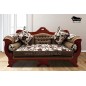 Juego de Living Sofa Normando 3 Cuerpos Imperial Con Presidenciales Premium Madera Roja Lino Bronce