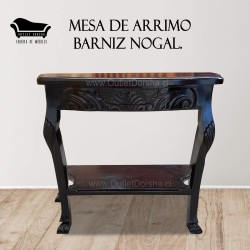 Mesa De Arrimo Tallado Artesano Tablon fija.