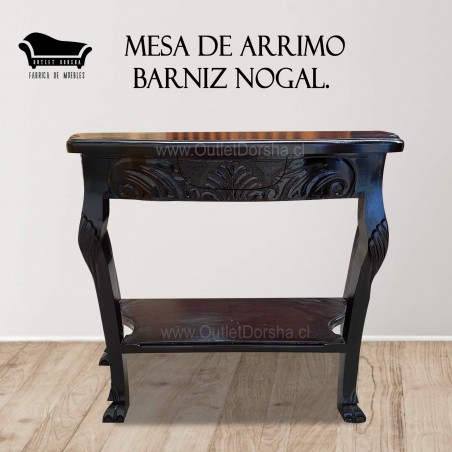 Mesa De Arrimo Tallado Artesano Tablon fija.