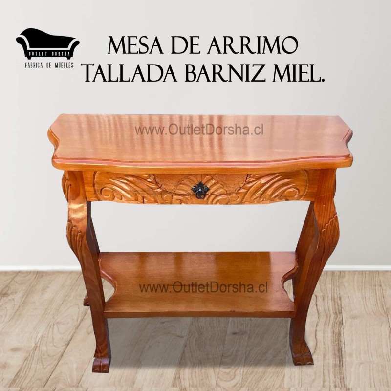Mesa De Arrimo Tallado Artesano Tablon Fijo Mesa De Arrimo Tallado Artesano Tablon Fijo