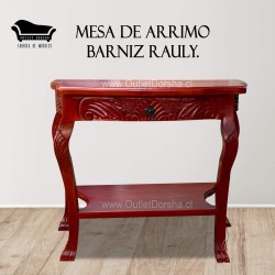 Mesa De Arrimo Tallado Artesano Tablon Fijo
