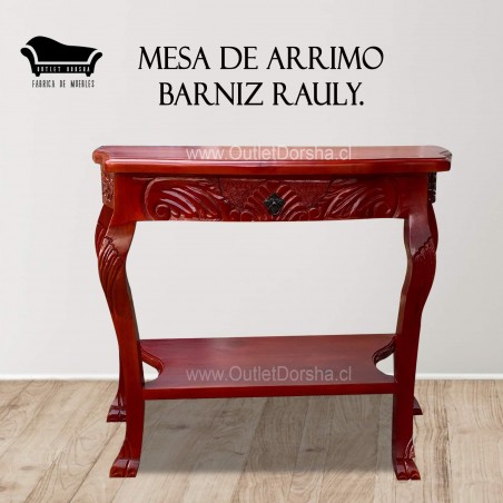 Mesa De Arrimo Tallado Artesano Tablon Fijo