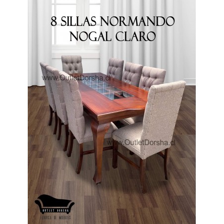 Comedor 8 sillas Capitones Normando trilach Tablon fijo