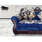 Sofa 3 Cuerpos Corona Con presidenciales Imperial Felpa Azul
