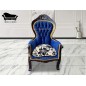 Sofa 3 Cuerpos Corona Con presidenciales Imperial Felpa Azul