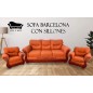 Sofa 3 Cuerpos Barcelona Con Sillones Individuales Lino Naranjo