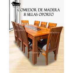 Comedor de Madera Maciza 8 Sillas Oporto