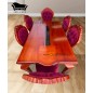 Comedor 6 Sillas Reina Ana Tableros y Tallado rustico