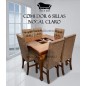 Comedor 6 sillas Capitones Cuadrado Normando Trilach Tablon ensamblado