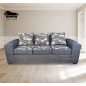 Juego De Living Sofa 3 Cuerpos Cuadrado Con Sillones Individuales Lino Gris