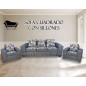 Juego De Living Sofa 3 Cuerpos Cuadrado Con Sillones Individuales Lino Gris