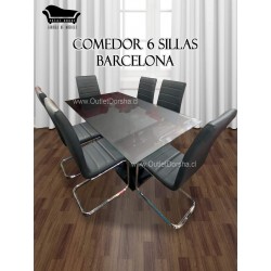 Comedor De Vidrio 6 Sillas Barcelona