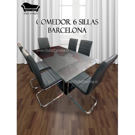 Comedor De Vidrio 6 Sillas Barcelona