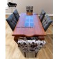 Comedor Recatngular 6 Sillas Capitones Flor Gris Normando Barnizado Miel Comedor Recatngular 6 Sillas Capitones Flor Gris Normando Barnizado Miel