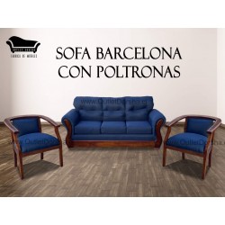 Juego de Sofa 3 Cuerpos Barcelona Con Poltronas