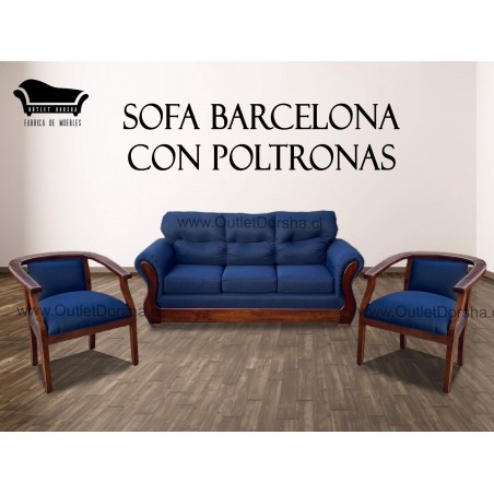 Juego de Sofa 3 Cuerpos Barcelona Con Poltronas