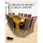 Comedor 12 Sillas Capitones tablon solido con vidrio trilach