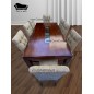 Comedor 8 Sillas Capitone Vidrio Central Tablon