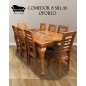 Comedor Normando 8 Sillas Oporto Miel Tablon Solido