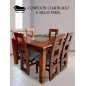 Comedor Cuadrado 6 sillas Estilo Paris Tablon solido Moderno