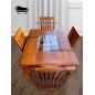 Comedor  Rectangular Normando 4 Sillas Estilo Arpa Tablon Solido Lino
