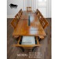 Comedor Rectangular 8 sillas y 2 Comensales Oporto En tablon Grueso Pu Eco Beige