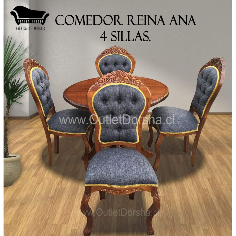 Comedor redondo reina ana estilo colonial