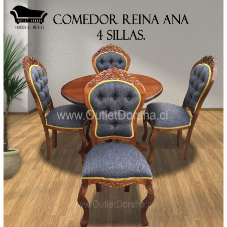 Comedor redondo reina ana estilo colonial