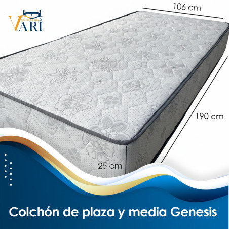 Colchon plaza y media resortes aleman semiortopedico